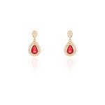 Boucles d'oreilles pendantes brigita plaqu or pierre et oxyde