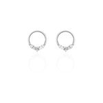 Boucles d'oreilles pendantes catiane argent blanc oxyde de zirconium