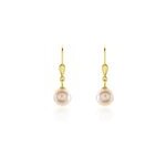 Boucles d'oreilles pendantes cecilius or jaune perle de culture Boucles d'oreilles pendantes cecilius or jaune perle de culture