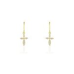 Boucles d'oreilles pendantes chastity or jaune oxyde de zirconium