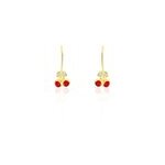 Boucles d'oreilles pendantes cherry cerise or jaune