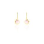 Boucles d'oreilles pendantes cleomela coeur or jaune nacre Boucles d'oreilles pendantes cleomela coeur or jaune nacre