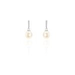 Boucles d'oreilles pendantes coria argent perle de culture et oxyde Boucles d'oreilles pendantes coria argent perle de culture et oxyde