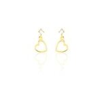 Boucles d'oreilles pendantes daria coeur or jaune