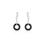 Boucles d'oreilles pendantes delphinia argent blanc oxyde de zirconium Boucles d'oreilles pendantes delphinia argent blanc oxyde de zirconium