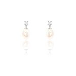 Boucles d'oreilles pendantes dolores argent perle de culture et oxyde