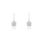 Boucles d'oreilles pendantes fortunata argent blanc oxyde de zirconium
