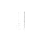 Boucles d'oreilles pendantes gaiana argent blanc