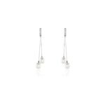 Boucles d'oreilles pendantes giacomo or blanc perle de culture