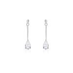 Boucles d'oreilles pendantes goutte or blanc oxyde de zirconium