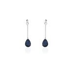 Boucles d'oreilles pendantes goutte or blanc saphir