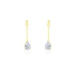 Boucles d'oreilles pendantes goutte or jaune oxyde de zirconium