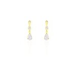 Boucles d'oreilles pendantes goutte or jaune oxyde de zirconium