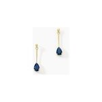Boucles d'oreilles pendantes goutte or jaune saphir