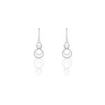 Boucles d'oreilles pendantes greta argent blanc