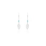 Boucles d'oreilles pendantes grethel argent blanc turquoise Boucles d'oreilles pendantes grethel argent blanc turquoise