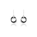 Boucles d'oreilles pendantes grizzel argent blanc céramique et oxyde Boucles d'oreilles pendantes grizzel argent blanc céramique et oxyde