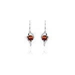 Boucles d'oreilles pendantes hilarionne argent blanc ambre Boucles d'oreilles pendantes hilarionne argent blanc ambre
