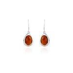 Boucles d'oreilles pendantes hilda argent blanc ambre Boucles d'oreilles pendantes hilda argent blanc ambre