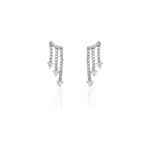 Boucles d'oreilles pendantes isalis argent blanc oxyde de zirconium Boucles d'oreilles pendantes isalis argent blanc oxyde de zirconium