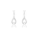Boucles d'oreilles pendantes istanbul argent blanc oxyde de zirconium Boucles d'oreilles pendantes istanbul argent blanc oxyde de zirconium