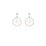 Boucles d'oreilles pendantes ivana argent blanc perle de culture