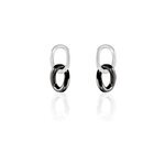 Boucles d'oreilles pendantes korey argent blanc cramique