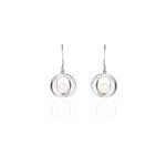 Boucles d'oreilles pendantes laury argent perle de culture et oxyde