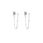 Boucles d'oreilles pendantes leent argent blanc Boucles d'oreilles pendantes leent argent blanc