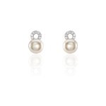 Boucles d'oreilles pendantes lilio argent perle de culture et oxyde
