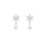 Boucles d'oreilles pendantes linas argent blanc oxyde de zirconium Boucles d'oreilles pendantes linas argent blanc oxyde de zirconium