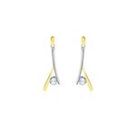 Boucles d'oreilles pendantes madli or bicolore topaze