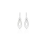 Boucles d'oreilles pendantes malika argent blanc oxyde de zirconium