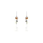 Boucles d'oreilles pendantes murriel argent blanc ambre Boucles d'oreilles pendantes murriel argent blanc ambre