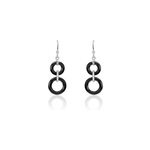 Boucles d'oreilles pendantes narcissa argent blanc céramique et oxyde Boucles d'oreilles pendantes narcissa argent blanc céramique et oxyde