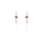 Boucles d'oreilles pendantes nolana argent blanc ambre Boucles d'oreilles pendantes nolana argent blanc ambre