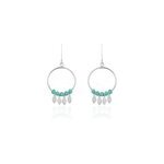 Boucles d'oreilles pendantes polyna argent blanc pierre de synthese Boucles d'oreilles pendantes polyna argent blanc pierre de synthese