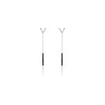 Boucles d'oreilles pendantes rachel or blanc diamant