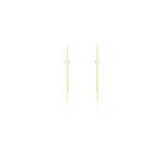 Boucles d'oreilles pendantes salman or jaune perle de culture