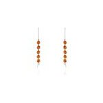 Boucles d'oreilles pendantes satu argent blanc ambre Boucles d'oreilles pendantes satu argent blanc ambre