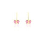 Boucles d'oreilles pendantes souline papillon or jaune Boucles d'oreilles pendantes souline papillon or jaune