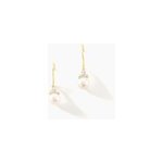 Boucles d'oreilles pendantes taissia or jaune perle de culture