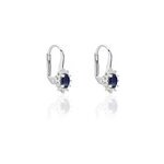 Boucles d'oreilles pendantes vladimir or blanc saphir diamant