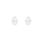 Boucles d'oreilles puces abby argent blanc