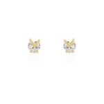 Boucles d'oreilles puces abelinia plaqu or jaune oxyde de zirconium