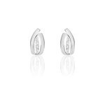 Boucles d'oreilles puces aelis or blanc diamant
