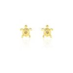 Boucles d'oreilles puces almahae tortue or jaune