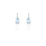 Boucles d'oreilles puces anesa or blanc topaze Boucles d'oreilles puces anesa or blanc topaze