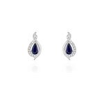 Boucles d'oreilles puces angelika or blanc saphir et diamant Boucles d'oreilles puces angelika or blanc saphir et diamant