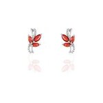 Boucles d'oreilles puces angie or blanc diamant et rubis